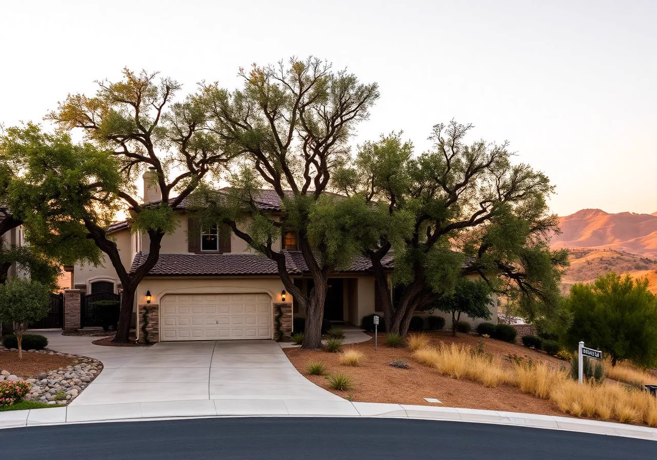 Foothill custom home in Cameron Park, California with oak trees and rolling hills