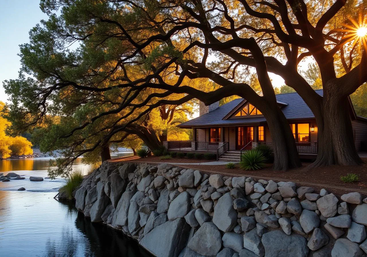 River-bluff custom home above the American River in Fair Oaks, California
