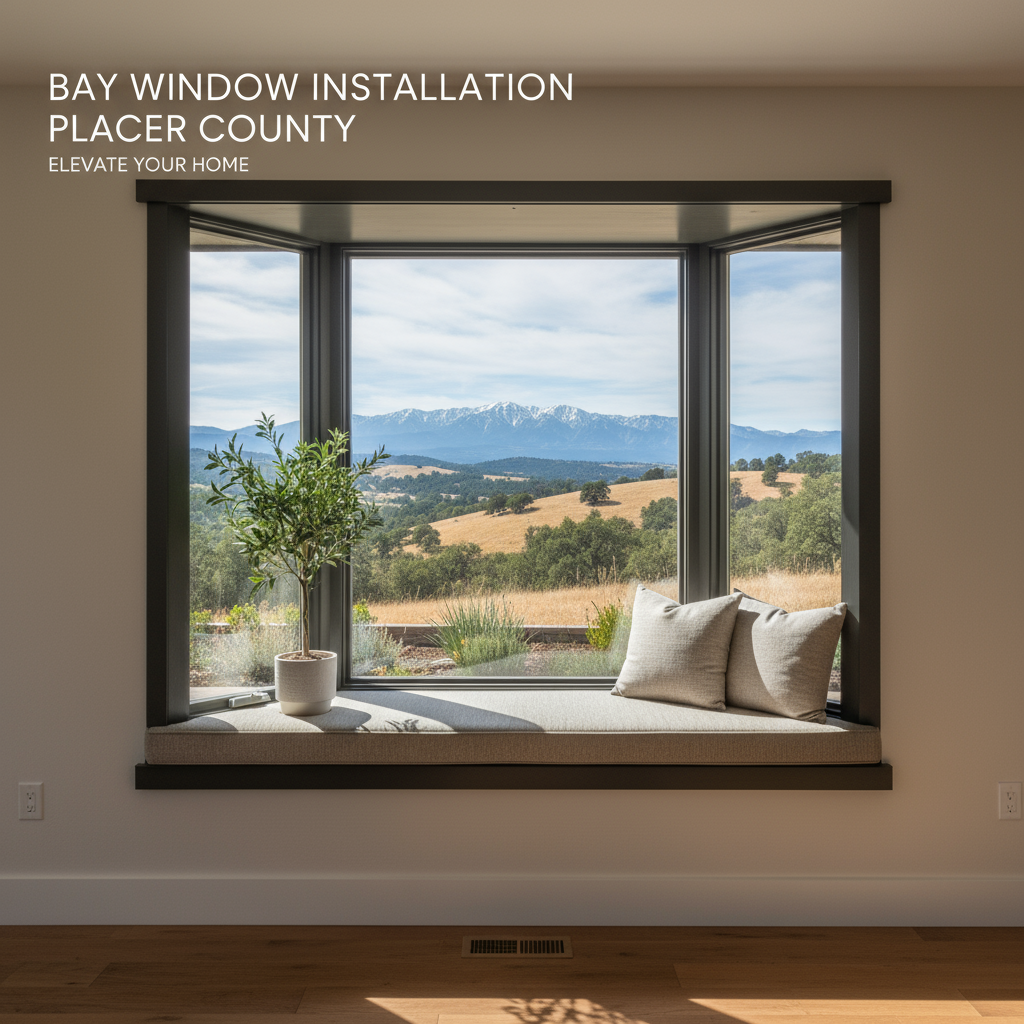 Bay window installation Placer County, enhancing living space with natural light and charming architectural detail.